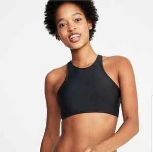 High neck tie back halter bikini top